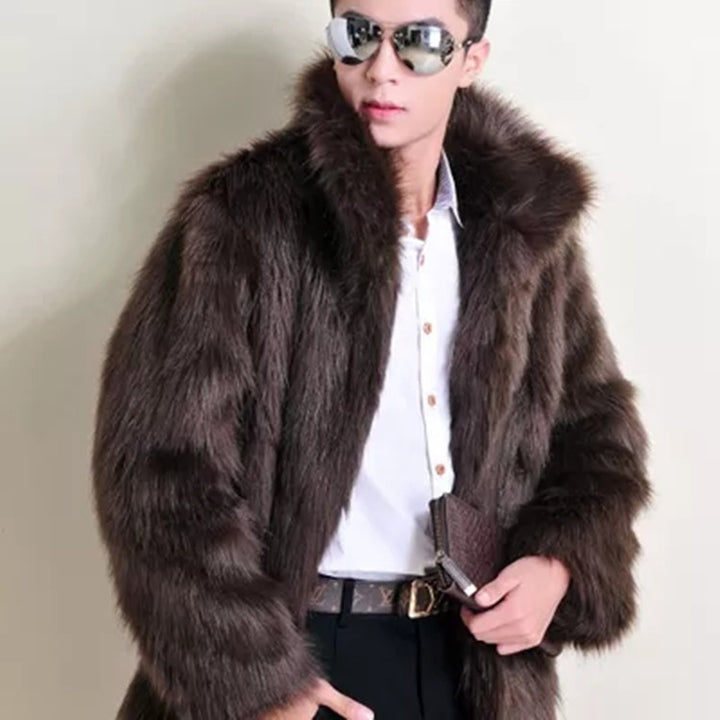 Men's faux fur jacket with classic collar Lune London