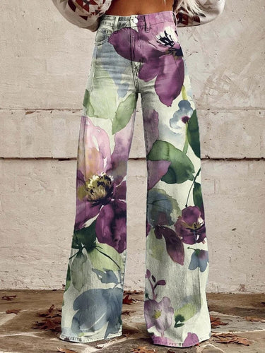 Lune London | Pantalon large avec motif floral