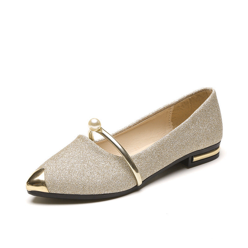 Women's Elegant Slipper with Sparkling Upper Material and Fashionable Pearl Decoration Lune London