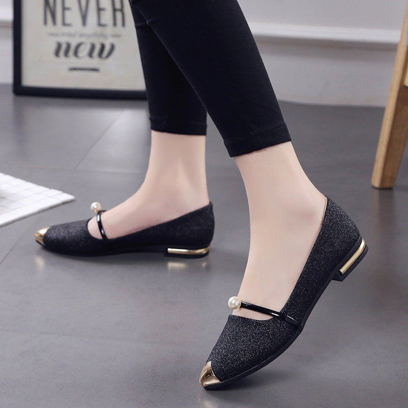 Women's Elegant Slipper with Sparkling Upper Material and Fashionable Pearl Decoration Lune London