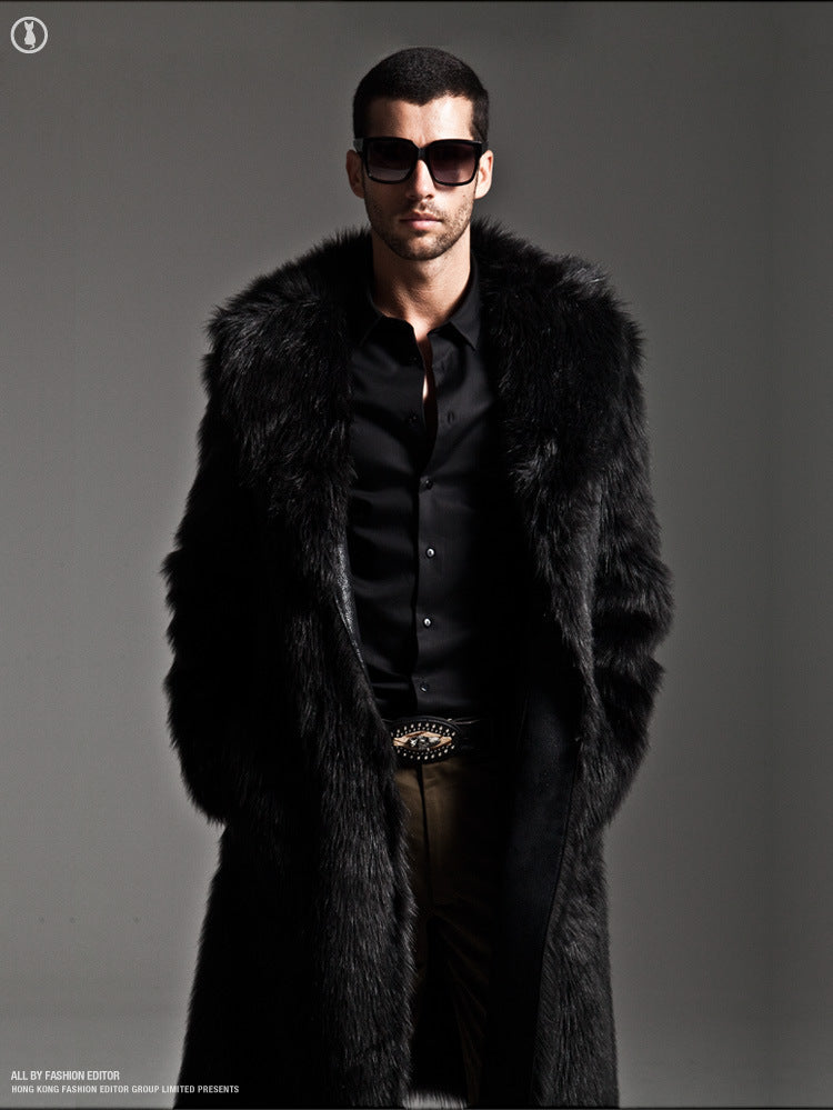 Men's Elegant Faux Fur Coat Lune London