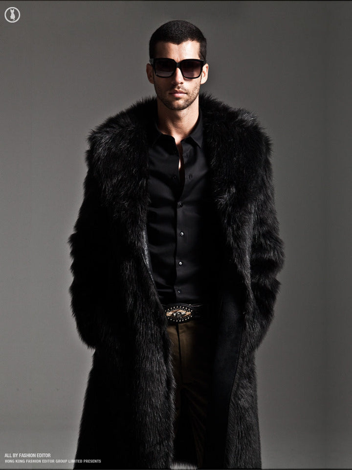Men's Elegant Faux Fur Coat Lune London