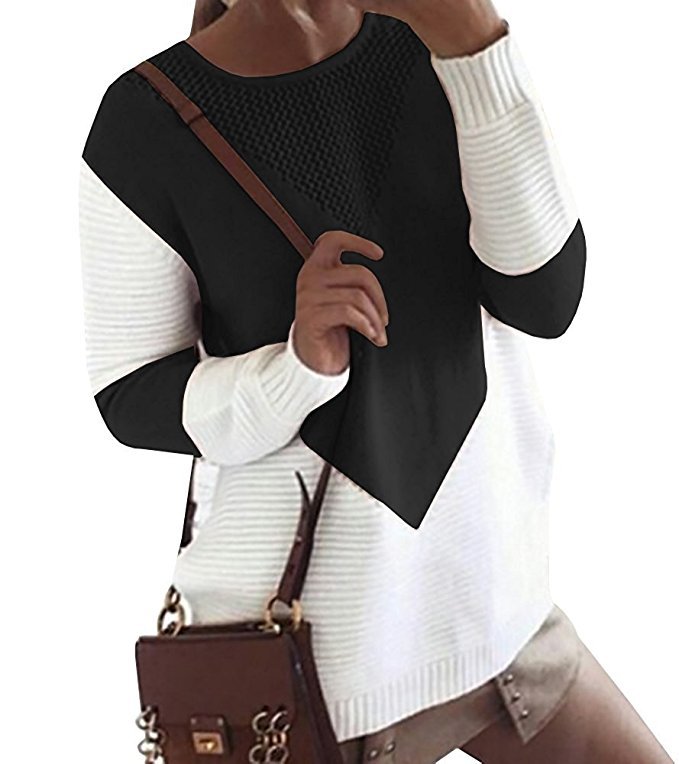 Pull tricoté pour femmes avec un motif zigzag moderne et des manches structurées Chic & Stil
