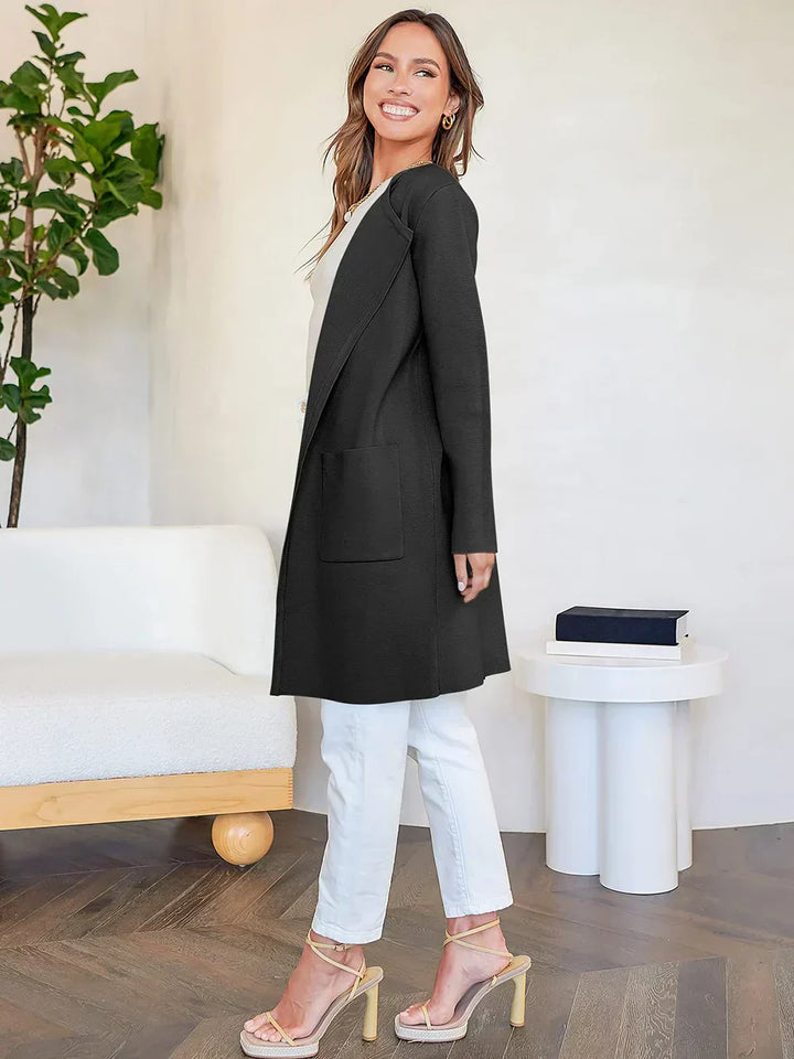 Lune London | Coat - Loose Fit - Knee Length - Wide Lapel - Minimalist Design