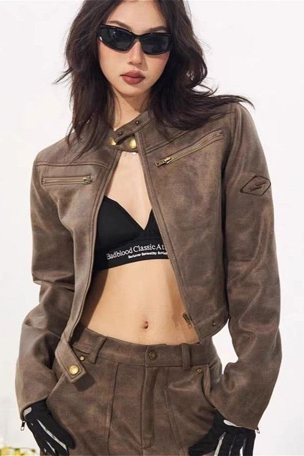 Lune London | Stand Collar Suede Jacket