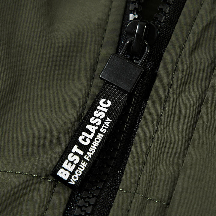 Versatile functional jacket for men with removable hood and multiple pockets Lune London
