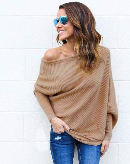 Casual knitted off-the-shoulder sweater for women in oversized style Lune Londonl