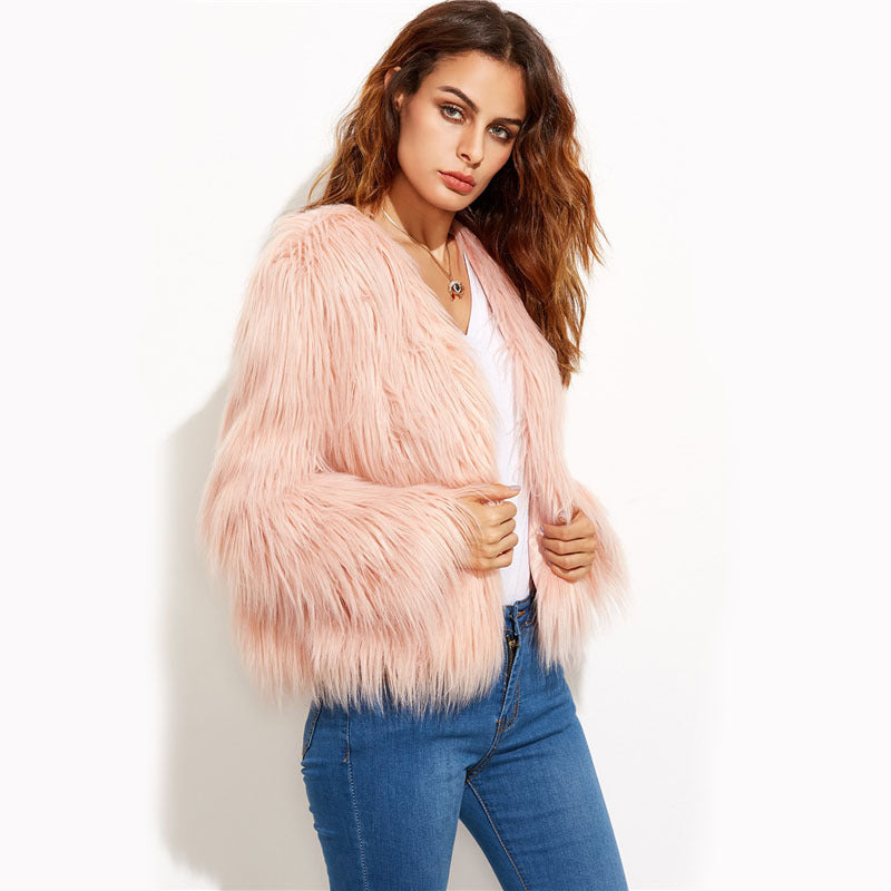 Ladies Luxurious Faux Fur Jacket Lune London