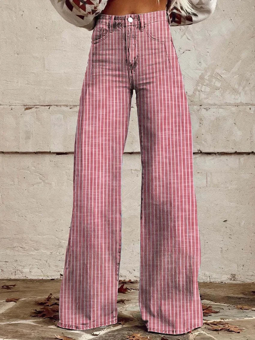 Lune London | Pantalon à rayures classique à jambes larges