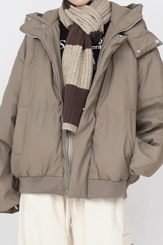 Lune London | Collar High Neck Hooded Down Jacket