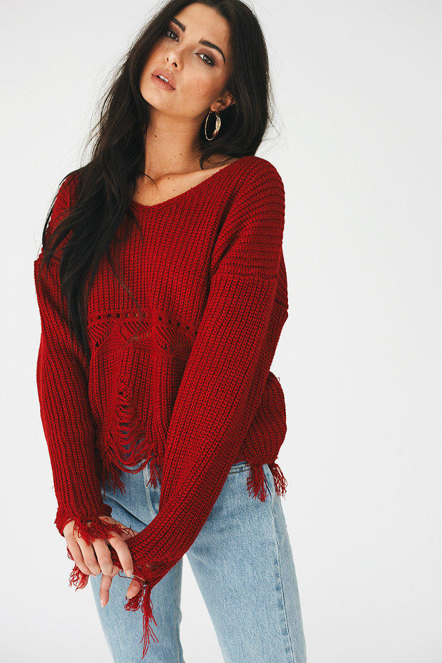 Ladies' sweater with casual fringe design Lune London
