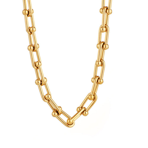 Lune London | Horseshoe Necklace U Shaped Clasp Thick Chain