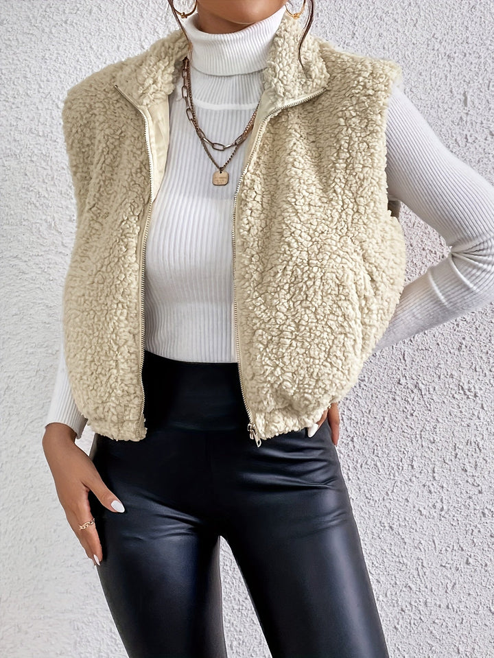 Lune London | Teddy Women's Quilted Vest with Zipper and High Collar