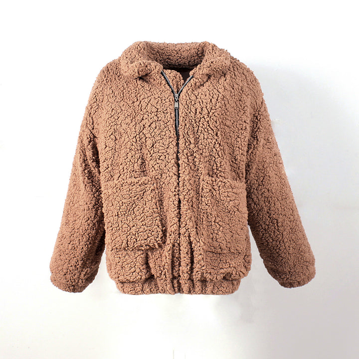 Women Cozy Fleece Jacket with Zipper Lune London
