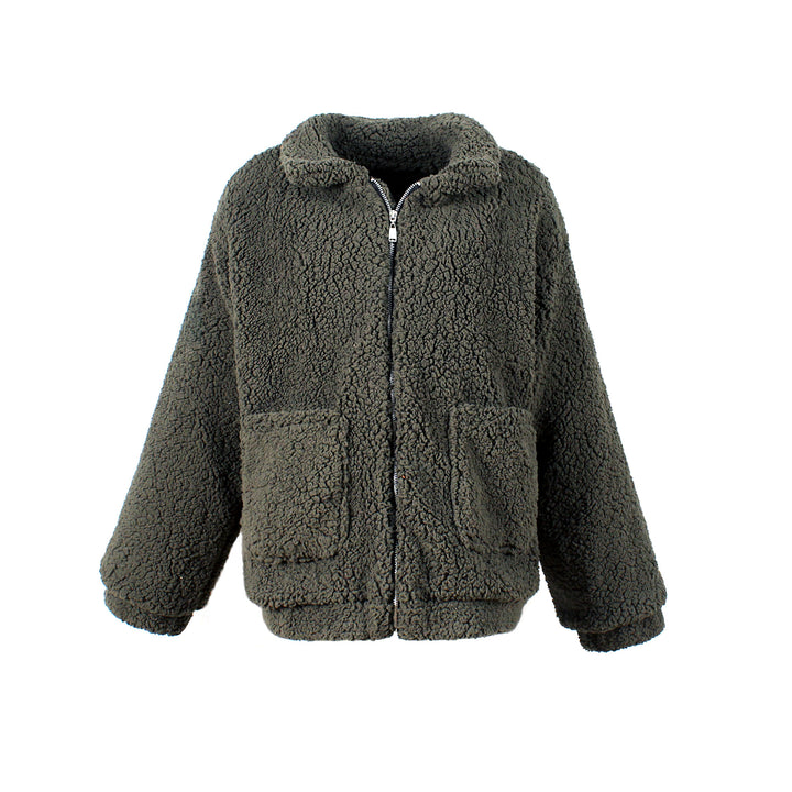 Women Cozy Fleece Jacket with Zipper Lune London