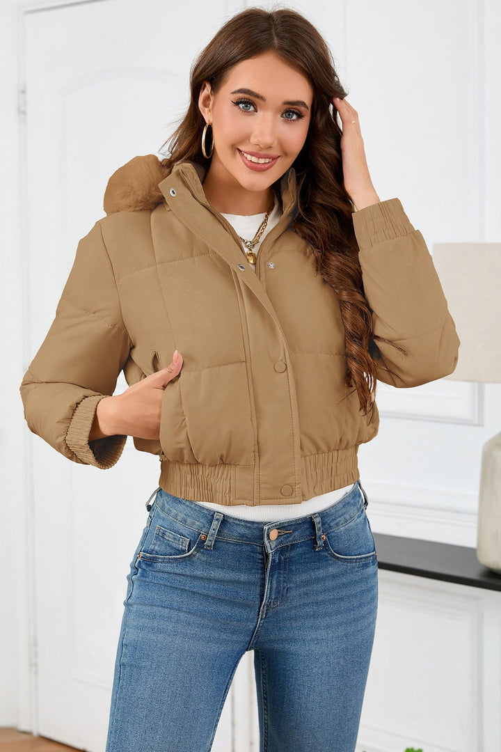 Lune London | High Waist Faux Fur Hooded Puffer Jacket