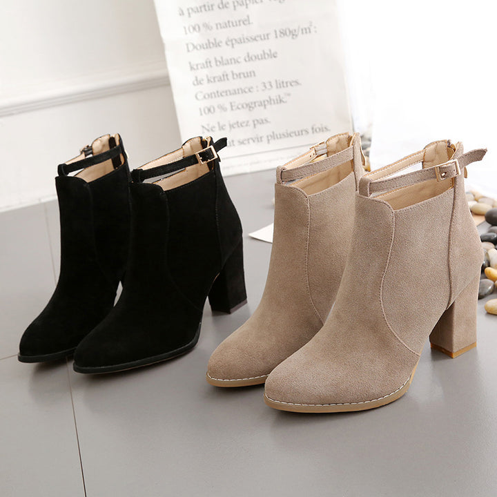 Stylish lace-up boots for women with trendy strap and comfort sole Lune London