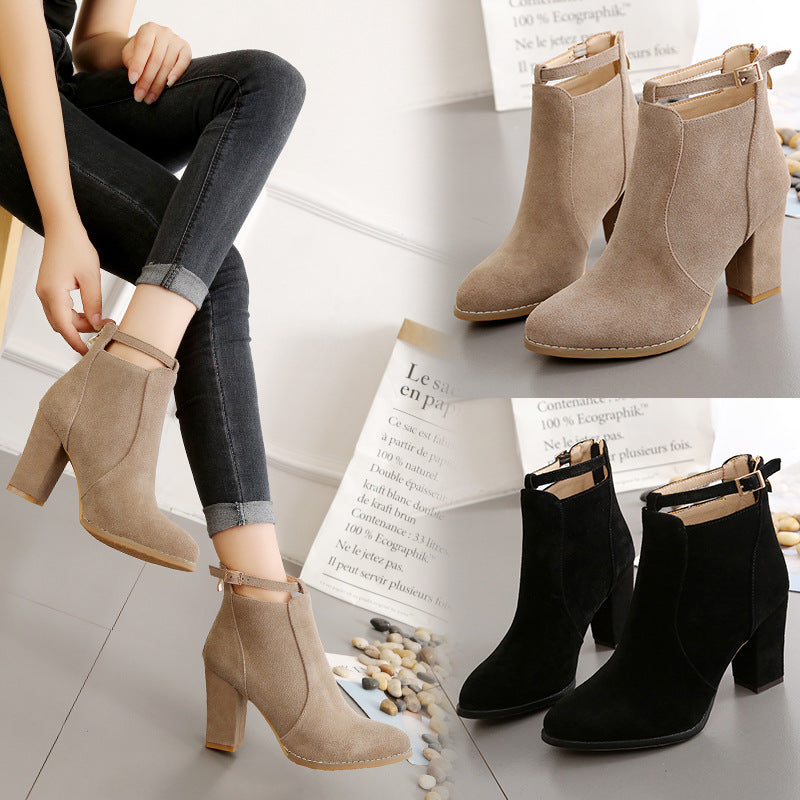 Stylish lace-up boots for women with trendy strap and comfort sole Lune London