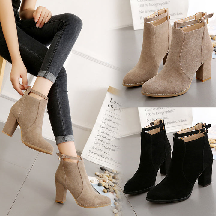 Stylish lace-up boots for women with trendy strap and comfort sole Lune London