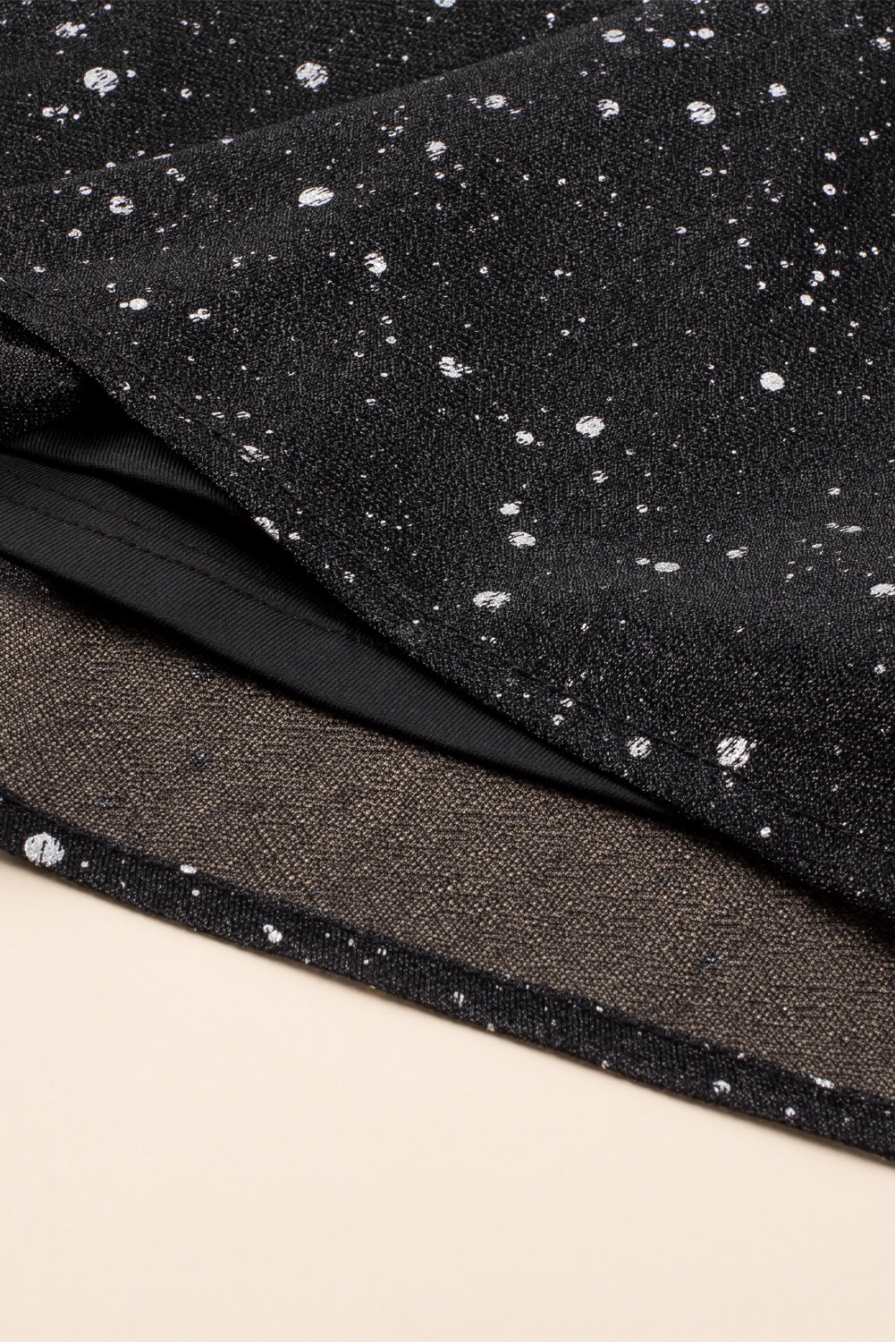 Lune London | Elegant black sparkling dress with mesh screening