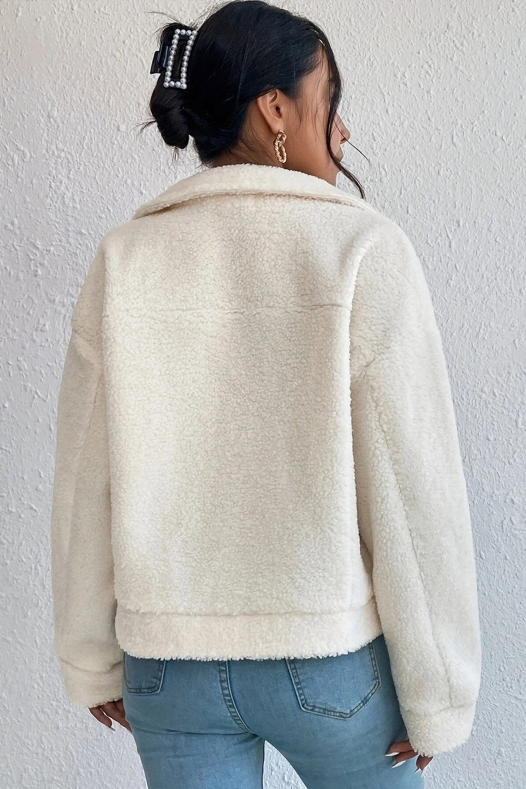 Lune London | White short Sherpa jacket