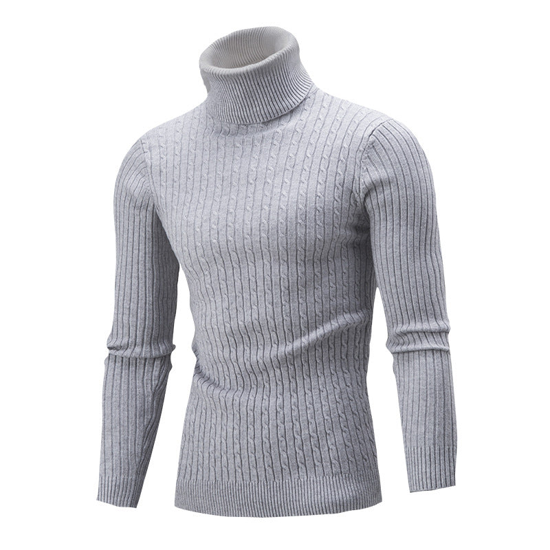 Men's turtleneck sweater with cable knit pattern Lune London