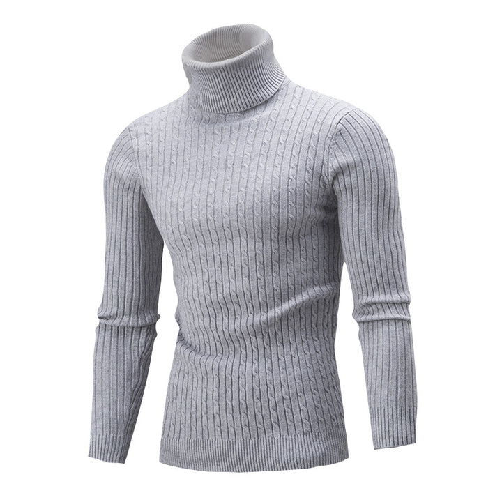 Men's turtleneck sweater with cable knit pattern Lune London