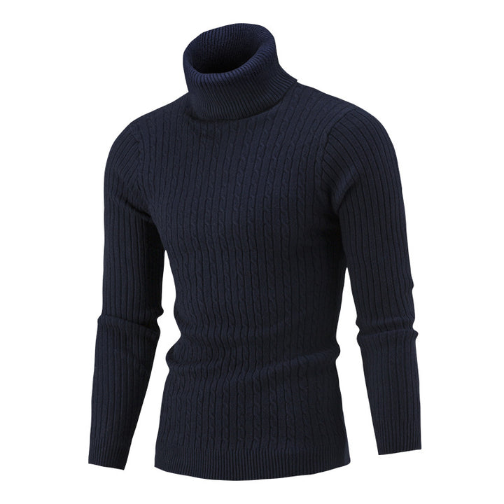 Men's turtleneck sweater with cable knit pattern Lune London
