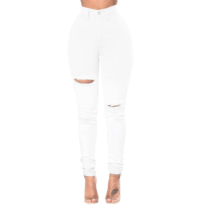Skinny jeans for women with trendy tear details Lune London