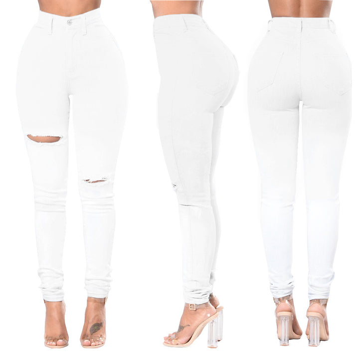 Skinny jeans for women with trendy tear details Lune London