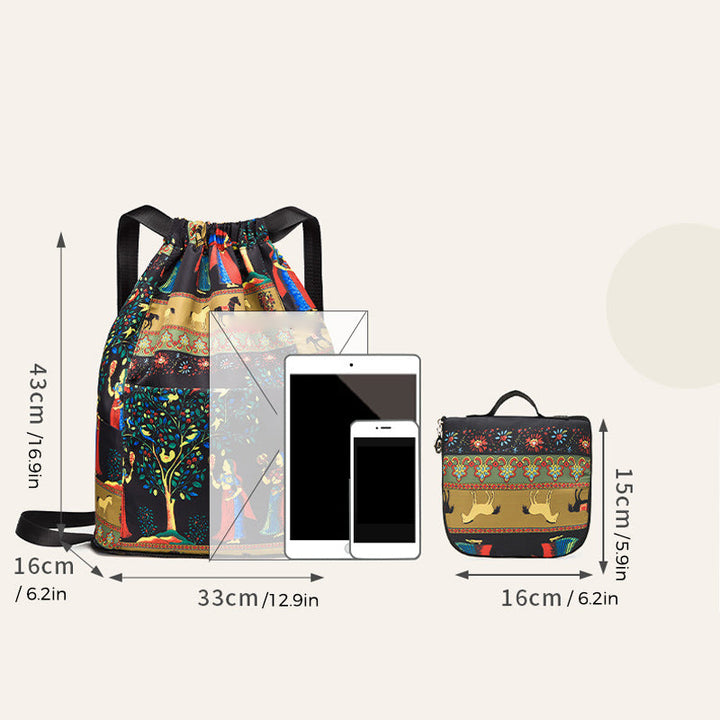 Chic und Stil | Foldable Backpack Large Waterproof Backpack for Folding with Drawstring