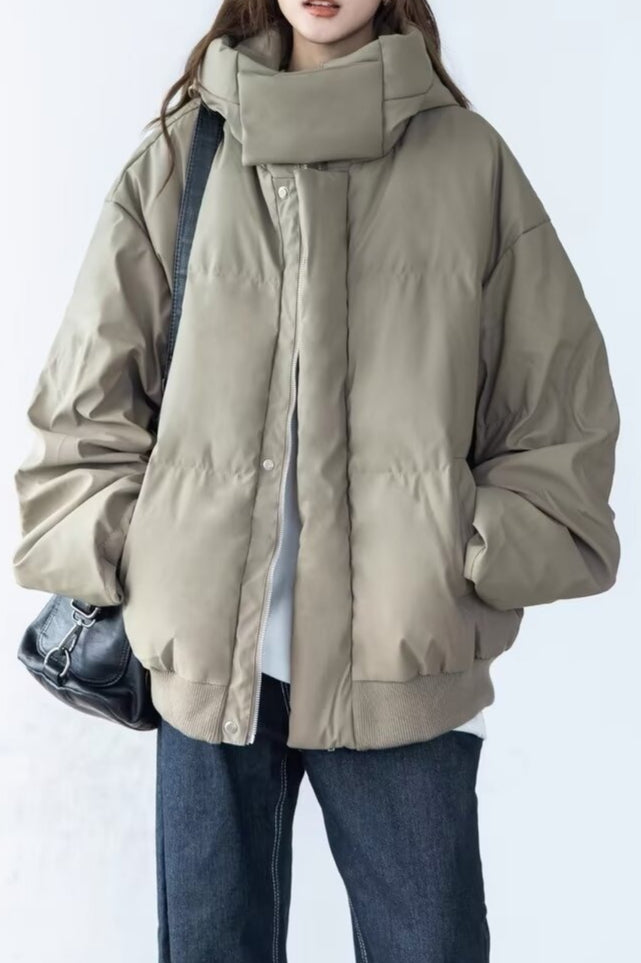 Lune London | Collar High Neck Hooded Down Jacket