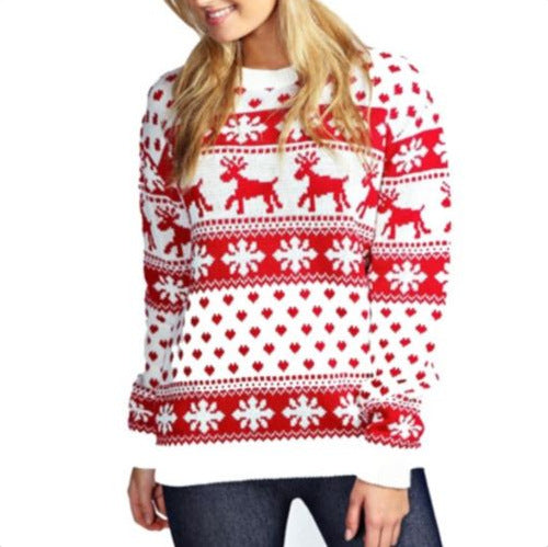 Christmas sweater for women with festive reindeer design and classic Norwegian pattern Lune London