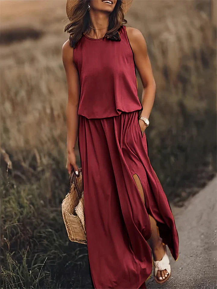 Lune London | Women's Solid Color Maxi Dress