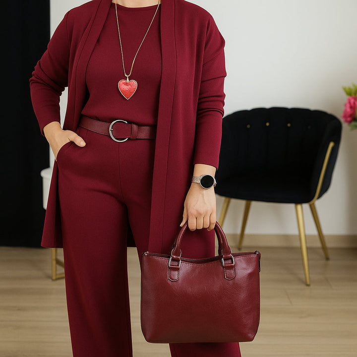 Lune London | Stylish 3-piece set consisting of a long cardigan, top and trousers