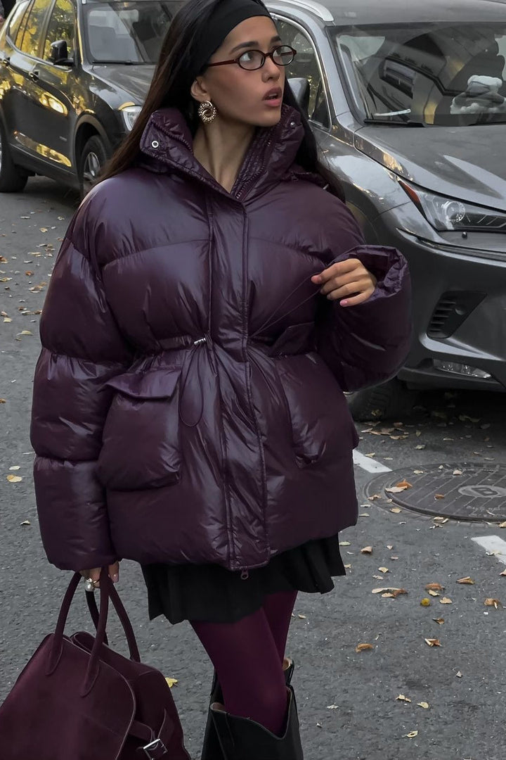 Lune London | Color Padded Hooded Jacket with Zipper