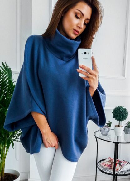 Cozy oversized pullover for women with high collar Lune London