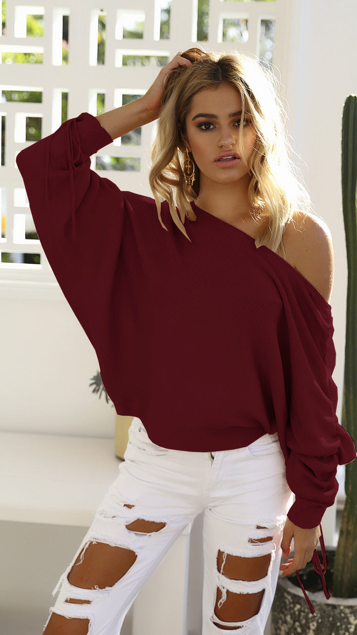 Sweater femme oversize avec coupe asymétrique et détails décontractés Chic & Stil