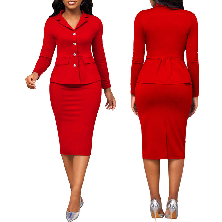 Lune London - Two-piece women's suit with white collar and long sleeves