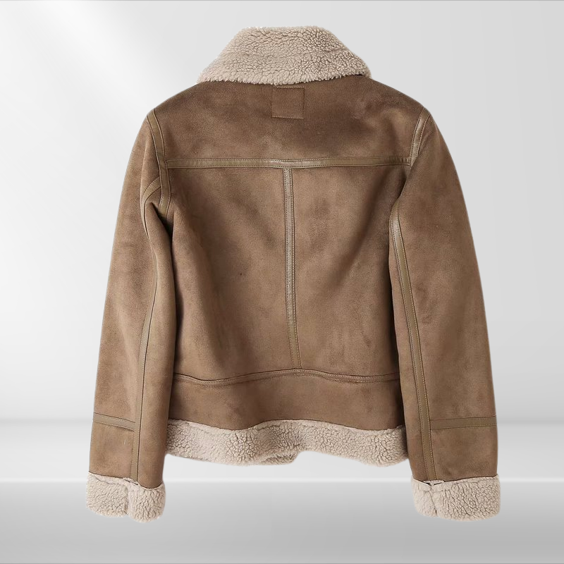 Lune London | Women's Fleece Sherpa Bomber Jacket with Zipper