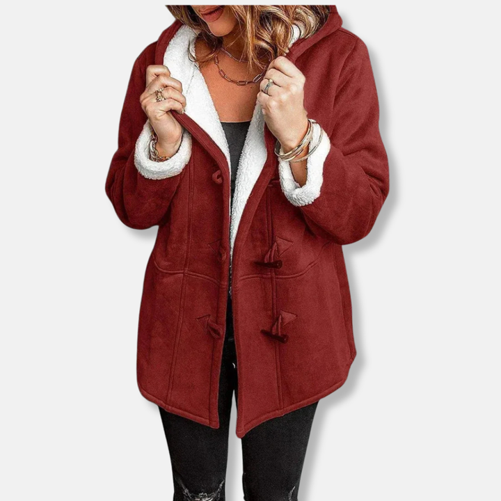 Lune London | Jacket - Fleece - Hood - Button closure - Casual fit - Mid-length