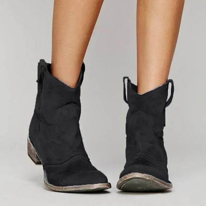 Lune London | Boots for women - Suede - Shaft up to mid-calf - Pointed toes - Classic Western design