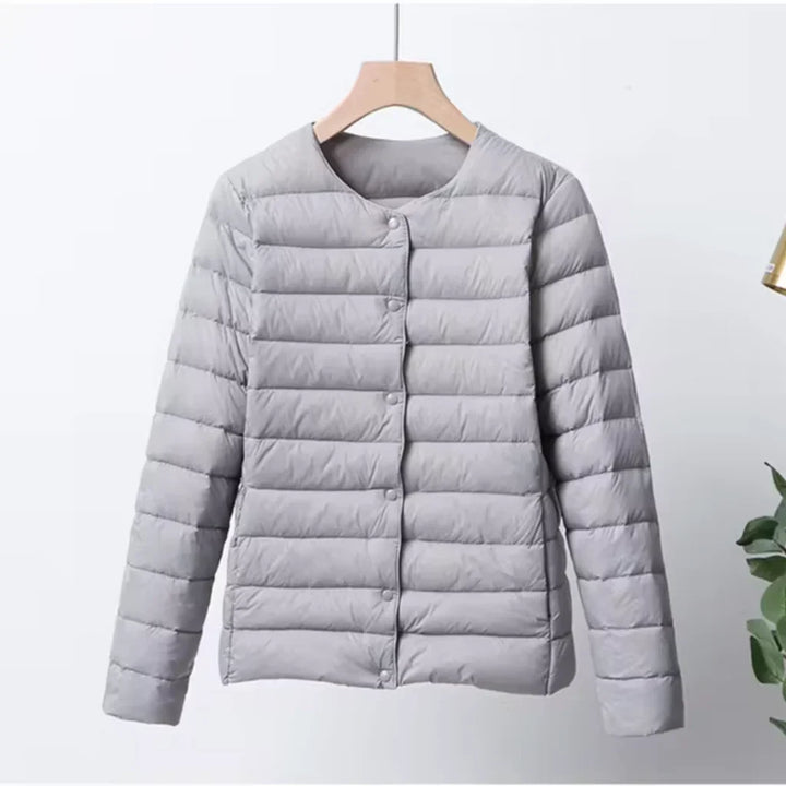 Chic Und Stil | Down Puffer Ultra Lightweight Slim Fit Button Closure Hip Length