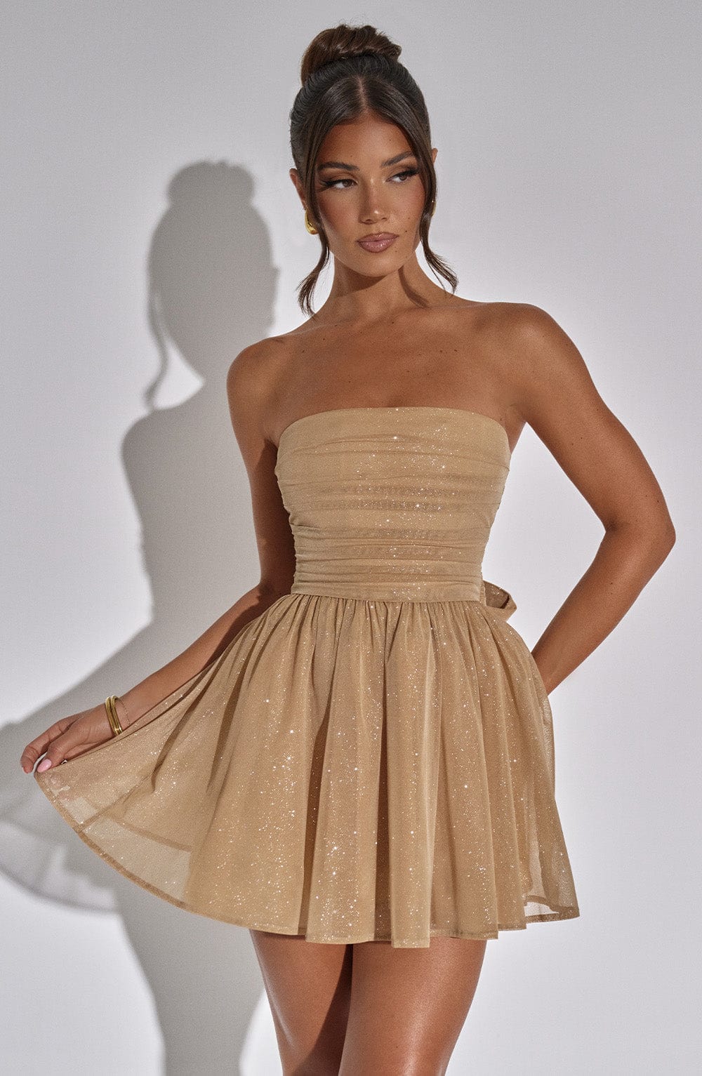 Lune London | Trendy Golden Dress with Glitter