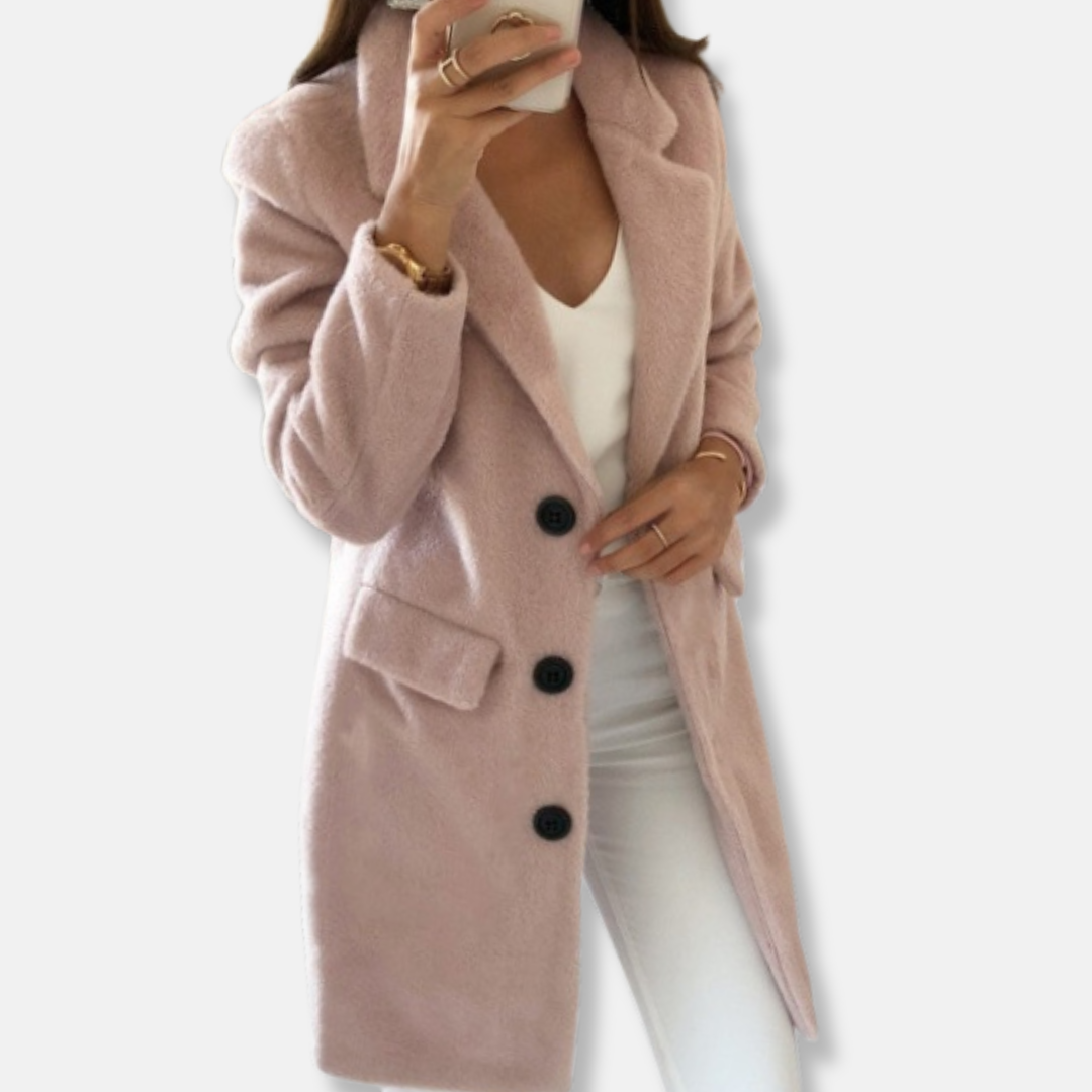 Lune London | Wool coat - Classic design - Knee length - With button closure and lapel