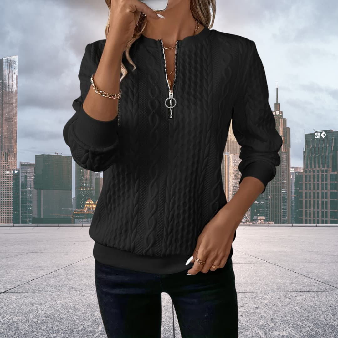 Lune London | Comfortable Knitted Women's Sweater with Zipper