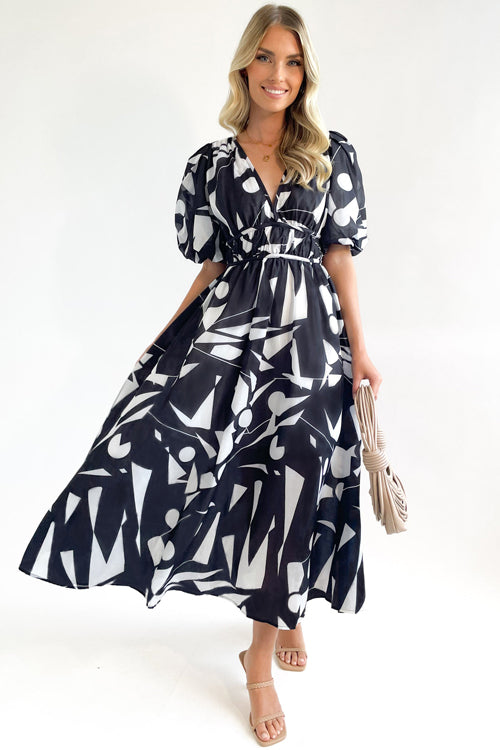 Lune London | Real Love Print Puff Sleeve Maxi Dress