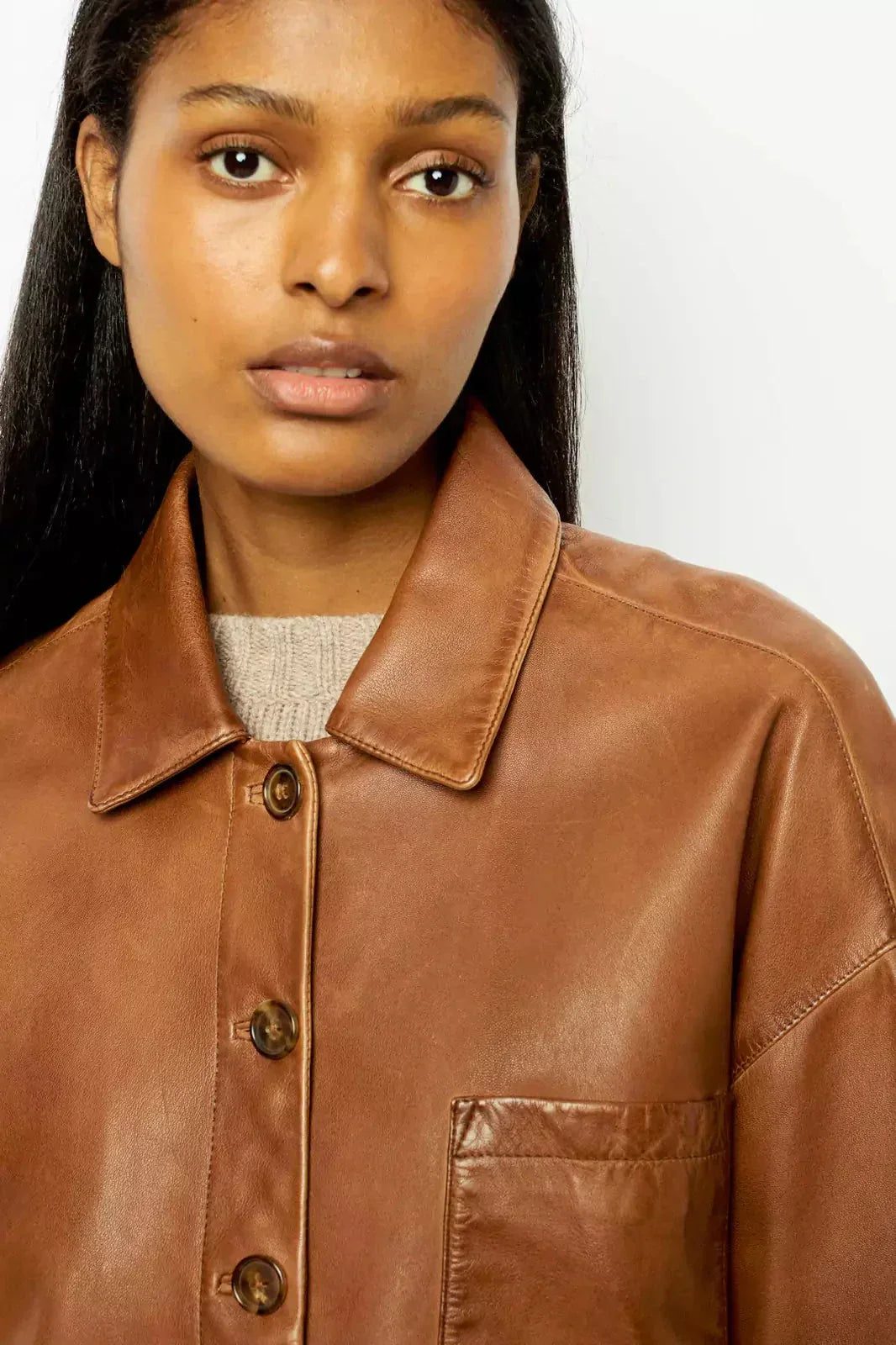 Lune London | Boxy Leather Short Jacket