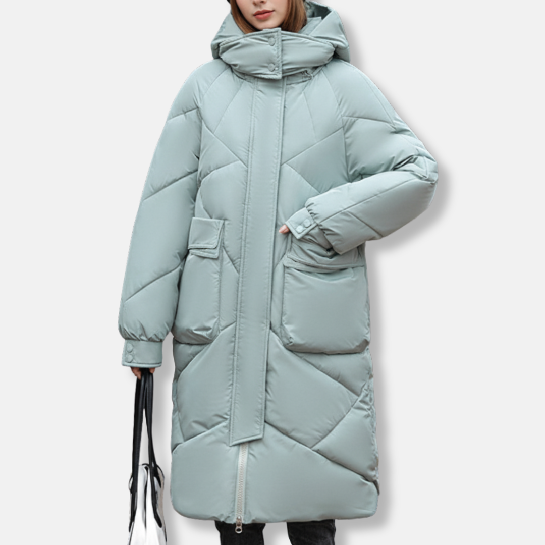Lune London | Coat - Quilted - Plus Size Fit - Maxi Length - High Collar Hood