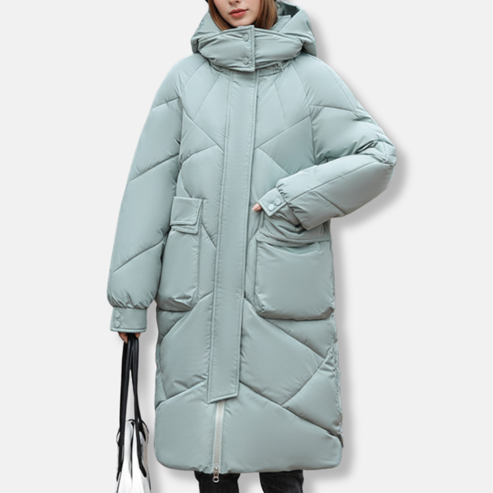 Lune London | Coat - Quilted - Plus Size Fit - Maxi Length - High Collar Hood